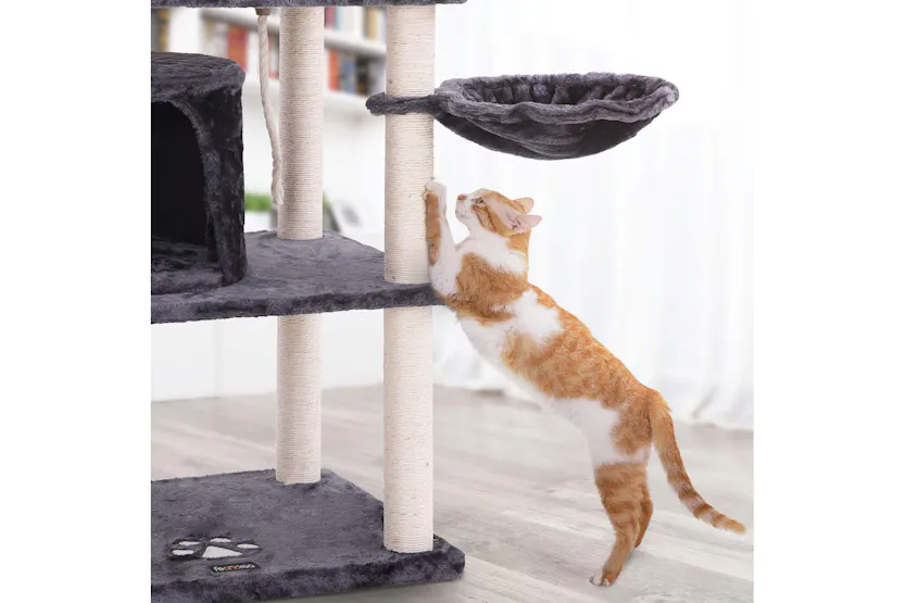Feandrea PCT90G Scratching Post Cat Tree with 2 Holes | Smoky Grey Feandrea PCT90G Scratching Post Cat Tree with 2 Holes | Smoky Grey