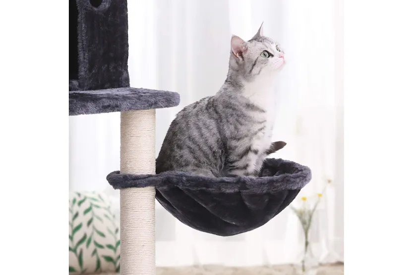 Feandrea PCT90G Scratching Post Cat Tree with 2 Holes | Smoky Grey Feandrea PCT90G Scratching Post Cat Tree with 2 Holes | Smoky Grey