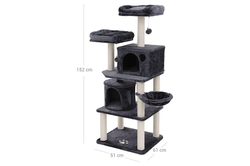 Feandrea PCT90G Scratching Post Cat Tree with 2 Holes | Smoky Grey Feandrea PCT90G Scratching Post Cat Tree with 2 Holes | Smoky Grey
