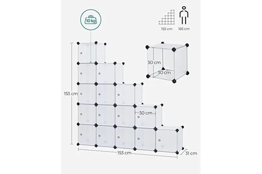 Songmics LPC44BS Shelving System with 16 Cubes Songmics LPC44BS Shelving System with 16 Cubes