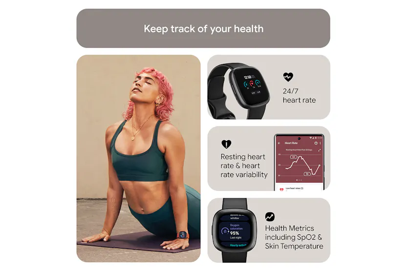 Fitbit Versa 4 Smartwatch | Black & Graphite Fitbit Versa 4 Smartwatch | Black & Graphite