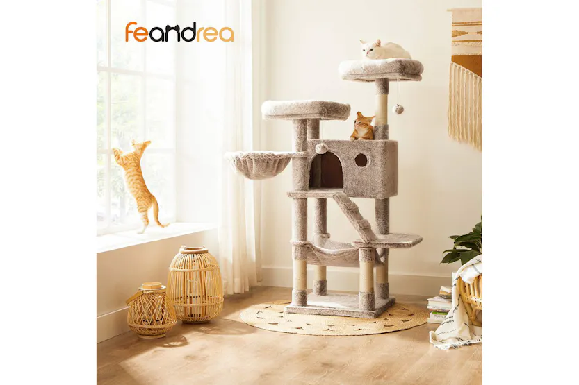 Feandrea PCT162M01 Cat Tree with Soft Cover | Light Brown Feandrea PCT162M01 Cat Tree with Soft Cover | Light Brown
