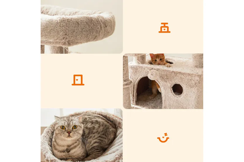 Feandrea PCT162M01 Cat Tree with Soft Cover | Light Brown Feandrea PCT162M01 Cat Tree with Soft Cover | Light Brown