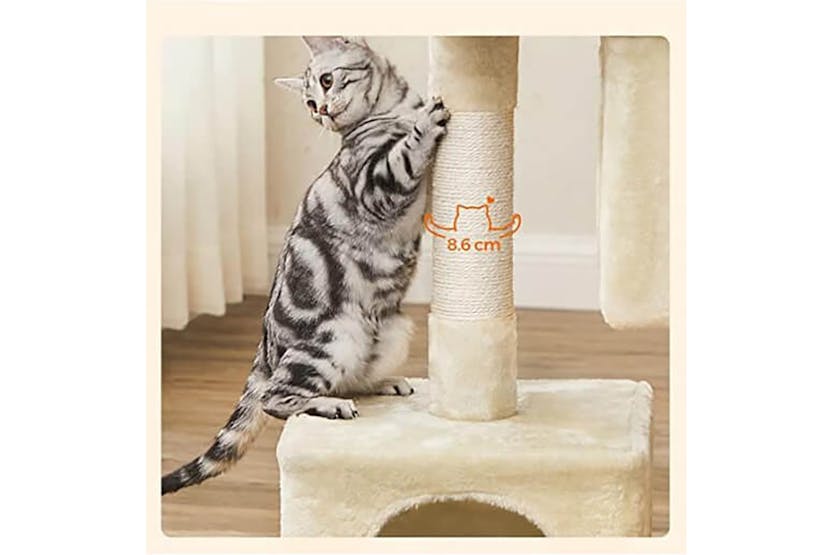 Feandrea PCT61MV1 Scratching Post for Cats with Two Caves Feandrea PCT61MV1 Scratching Post for Cats with Two Caves