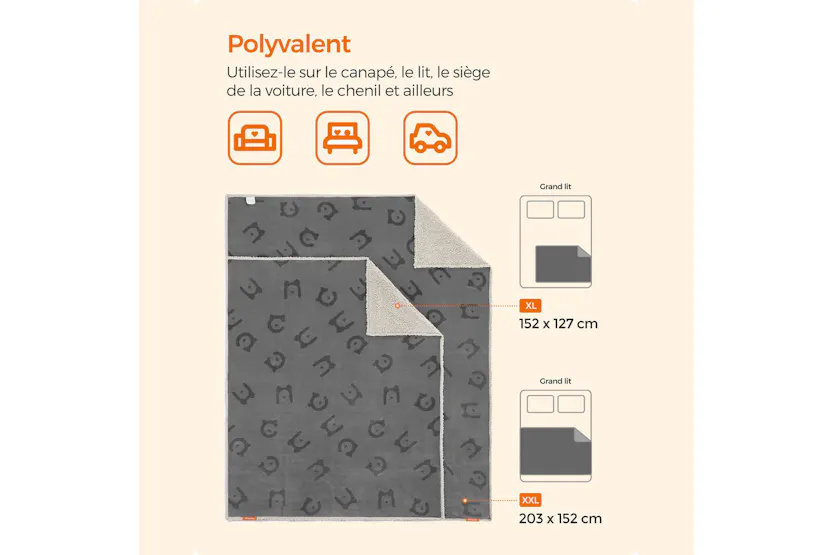 Feandrea PPB080G01 Waterproof Dog Blanket 80" x 60" Feandrea PPB080G01 Waterproof Dog Blanket 80" x 60"