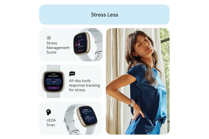 Fitbit Sense 2 Smartwatch | Blue Mist & Soft Gold Fitbit Sense 2 Smartwatch | Blue Mist & Soft Gold