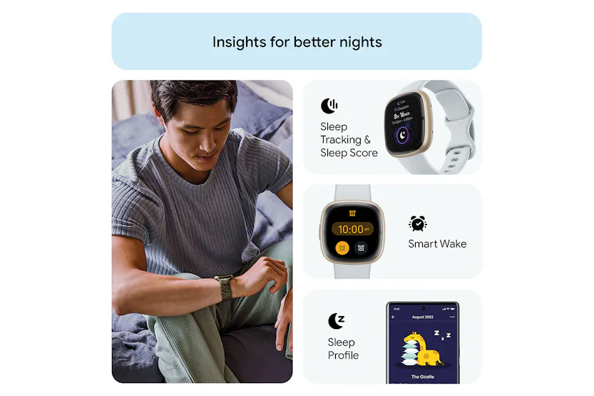 Fitbit Sense 2 Smartwatch | Blue Mist & Soft Gold Fitbit Sense 2 Smartwatch | Blue Mist & Soft Gold