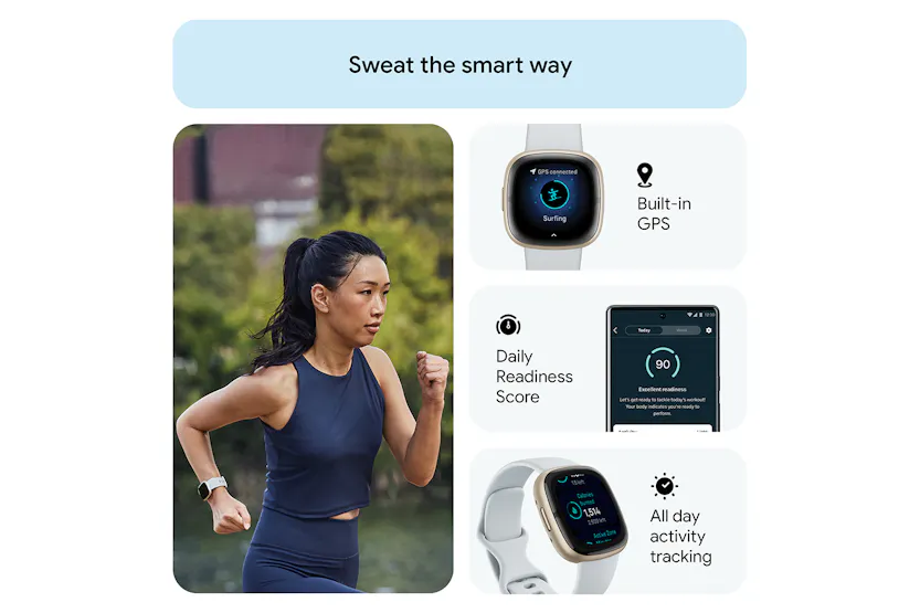 Fitbit Sense 2 Smartwatch | Blue Mist & Soft Gold Fitbit Sense 2 Smartwatch | Blue Mist & Soft Gold