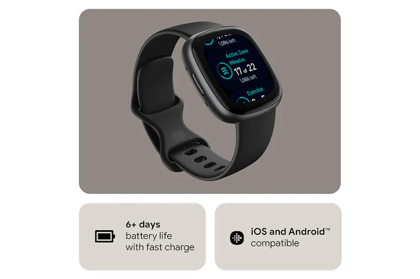 Fitbit Versa 4 Smartwatch | Black & Graphite Fitbit Versa 4 Smartwatch | Black & Graphite