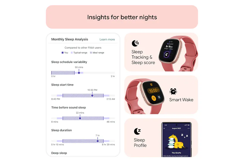 Fitbit Versa 4 Smartwatch | Pink Sand & Copper Rose Fitbit Versa 4 Smartwatch | Pink Sand & Copper Rose