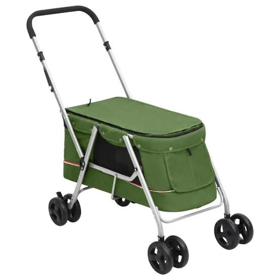 vidaXL 172204 Folding Dog Stroller Green 100x49x96cm Linen vidaXL 172204 Folding Dog Stroller Green 100x49x96cm Linen