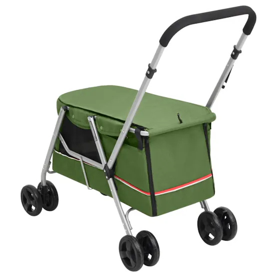vidaXL 172204 Folding Dog Stroller Green 100x49x96cm Linen vidaXL 172204 Folding Dog Stroller Green 100x49x96cm Linen