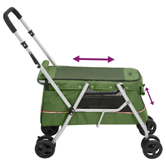 vidaXL 172204 Folding Dog Stroller Green 100x49x96cm Linen vidaXL 172204 Folding Dog Stroller Green 100x49x96cm Linen