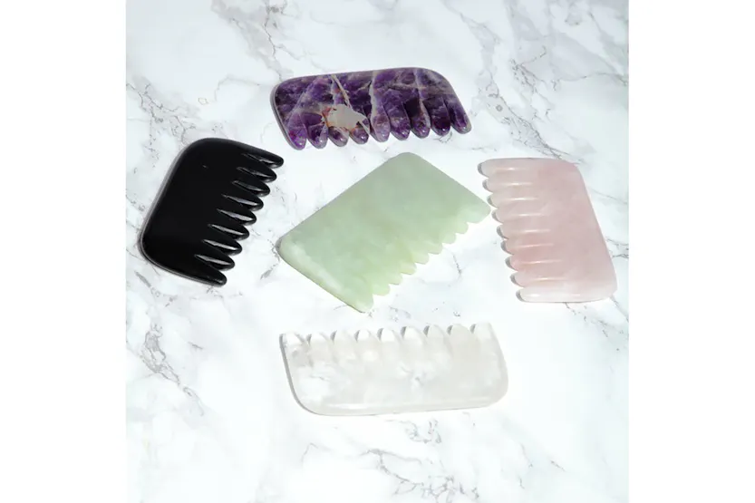 White Lotus PR242 Clear Quartz Crystal Comb White Lotus PR242 Clear Quartz Crystal Comb