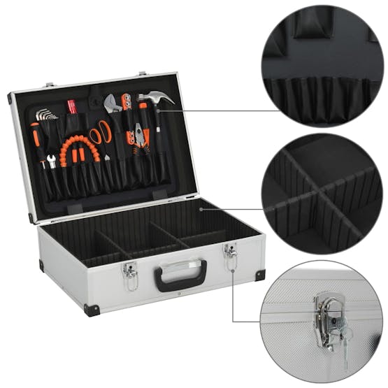 vidaXL 91846 Tool Suitcase 46x33x16cm Silver Aluminium vidaXL 91846 Tool Suitcase 46x33x16cm Silver Aluminium
