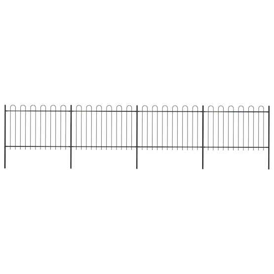 vidaXL 277668 Garden Fence With Hoop Top Steel 6.8x1.2 M Black vidaXL 277668 Garden Fence With Hoop Top Steel 6.8x1.2 M Black