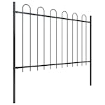 vidaXL 277667 Garden Fence With Hoop Top Steel 5.1x1.2 M Black vidaXL 277667 Garden Fence With Hoop Top Steel 5.1x1.2 M Black
