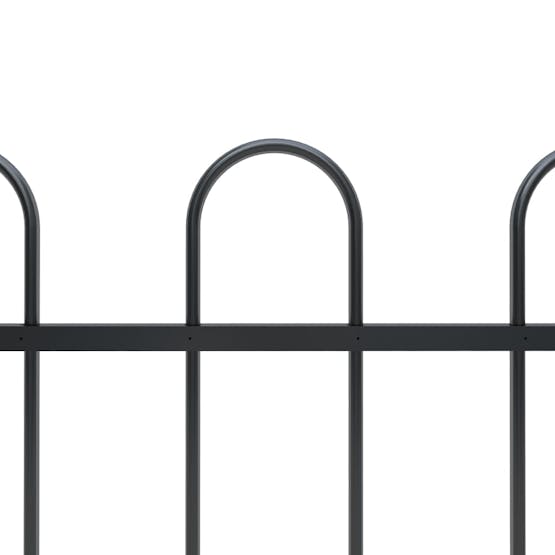vidaXL 277667 Garden Fence With Hoop Top Steel 5.1x1.2 M Black vidaXL 277667 Garden Fence With Hoop Top Steel 5.1x1.2 M Black