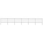 vidaXL 277670 Garden Fence With Hoop Top Steel 10.2x1.2 M Black vidaXL 277670 Garden Fence With Hoop Top Steel 10.2x1.2 M Black