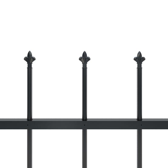 vidaXL 277631 Garden Fence With Spear Top Steel 5.1x1.5 M Black vidaXL 277631 Garden Fence With Spear Top Steel 5.1x1.5 M Black