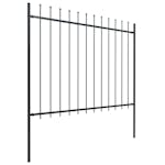 vidaXL 277633 Garden Fence With Spear Top Steel 8.5x1.5 M Black vidaXL 277633 Garden Fence With Spear Top Steel 8.5x1.5 M Black