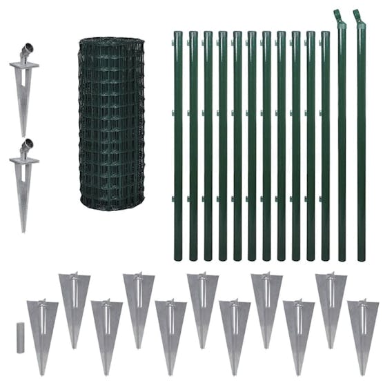 vidaXL 142388 Euro Fence Steel 25x1 M Green vidaXL 142388 Euro Fence Steel 25x1 M Green