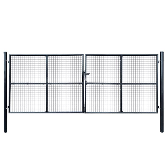 vidaXL 143377 Mesh Garden Gate Galvanised Steel 400x150cm Grey vidaXL 143377 Mesh Garden Gate Galvanised Steel 400x150cm Grey