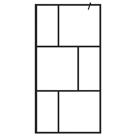 vidaXL 149154 Walk-in Shower Wall With Tempered Glass Black 100x195cm vidaXL 149154 Walk-in Shower Wall With Tempered Glass Black 100x195cm