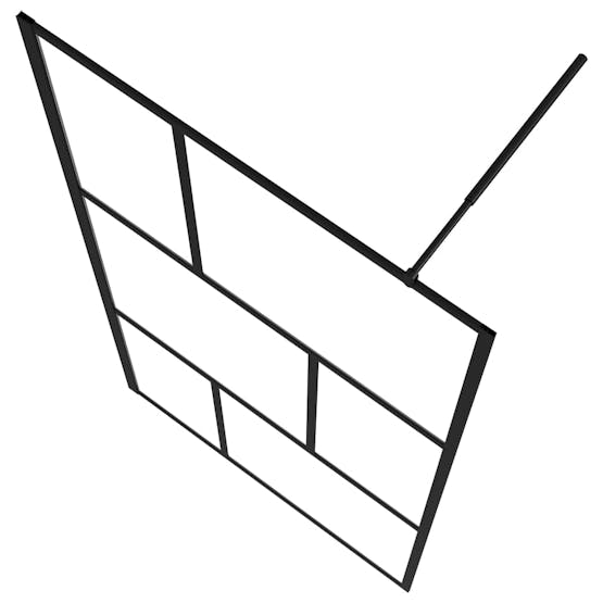 vidaXL 149154 Walk-in Shower Wall With Tempered Glass Black 100x195cm vidaXL 149154 Walk-in Shower Wall With Tempered Glass Black 100x195cm