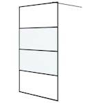 vidaXL 152128 Walk-in Shower Wall Black 115x195cm Half Frosted Esg Glass vidaXL 152128 Walk-in Shower Wall Black 115x195cm Half Frosted Esg Glass