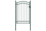 vidaXL 146365 Fence Gate With Arched Top Steel 100x150cm Green vidaXL 146365 Fence Gate With Arched Top Steel 100x150cm Green