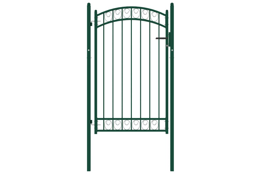 vidaXL 146365 Fence Gate With Arched Top Steel 100x150cm Green vidaXL 146365 Fence Gate With Arched Top Steel 100x150cm Green