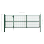 vidaXL 144306 Garden Gate Steel 350x125cm Green vidaXL 144306 Garden Gate Steel 350x125cm Green