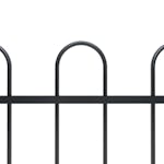 vidaXL 277668 Garden Fence With Hoop Top Steel 6.8x1.2 M Black vidaXL 277668 Garden Fence With Hoop Top Steel 6.8x1.2 M Black