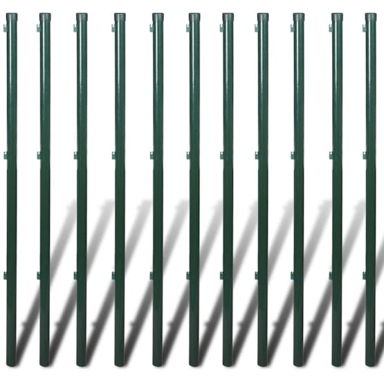 vidaXL 140357 Chain Link Fence With Posts Steel 1x25 M Green vidaXL 140357 Chain Link Fence With Posts Steel 1x25 M Green
