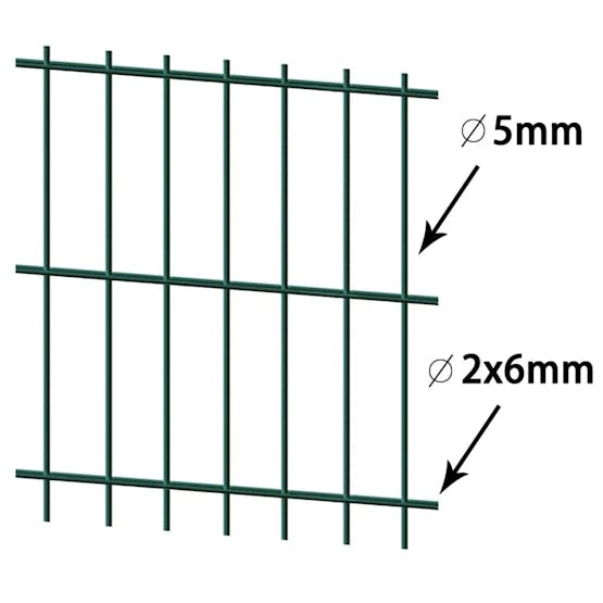 vidaXL 272809 2d Garden Fence Panel & Posts 2008x1630mm 2 M Green vidaXL 272809 2d Garden Fence Panel & Posts 2008x1630mm 2 M Green