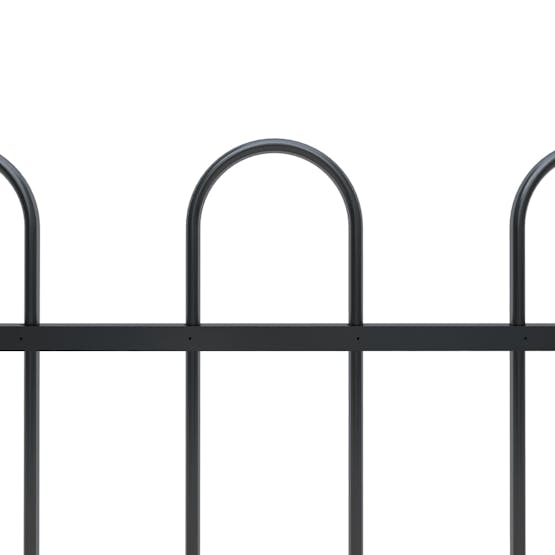 vidaXL 277669 Garden Fence With Hoop Top Steel 8.5x1.2 M Black vidaXL 277669 Garden Fence With Hoop Top Steel 8.5x1.2 M Black