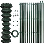 vidaXL 140352 Chain Link Fence With Posts Steel 0,8x15 M Green vidaXL 140352 Chain Link Fence With Posts Steel 0,8x15 M Green