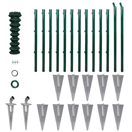 vidaXL 140754 Chain Link Fence With Posts Spike Steel 1,0x25 M vidaXL 140754 Chain Link Fence With Posts Spike Steel 1,0x25 M