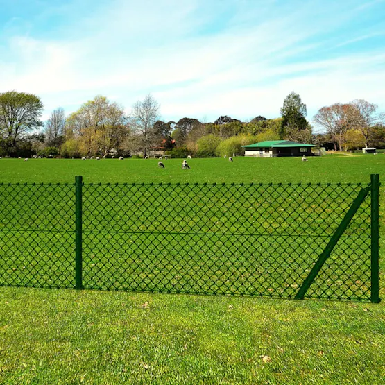 vidaXL 140754 Chain Link Fence With Posts Spike Steel 1,0x25 M vidaXL 140754 Chain Link Fence With Posts Spike Steel 1,0x25 M