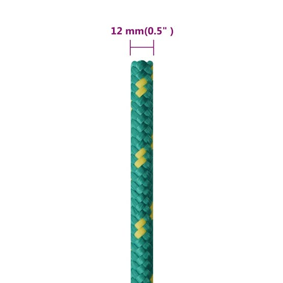 vidaXL 152723 Boat Rope Green 12mm 25 M Polypropylene vidaXL 152723 Boat Rope Green 12mm 25 M Polypropylene