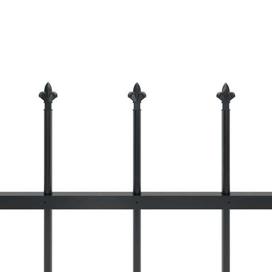 vidaXL 277632 Garden Fence With Spear Top Steel 6.8x1.5 M Black vidaXL 277632 Garden Fence With Spear Top Steel 6.8x1.5 M Black