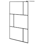 vidaXL 149155 Walk-in Shower Wall With Tempered Glass Black 115x195cm vidaXL 149155 Walk-in Shower Wall With Tempered Glass Black 115x195cm