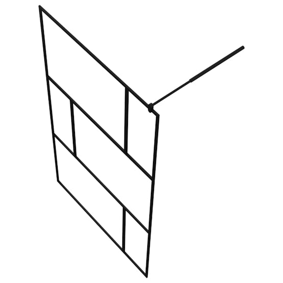 vidaXL 149155 Walk-in Shower Wall With Tempered Glass Black 115x195cm vidaXL 149155 Walk-in Shower Wall With Tempered Glass Black 115x195cm