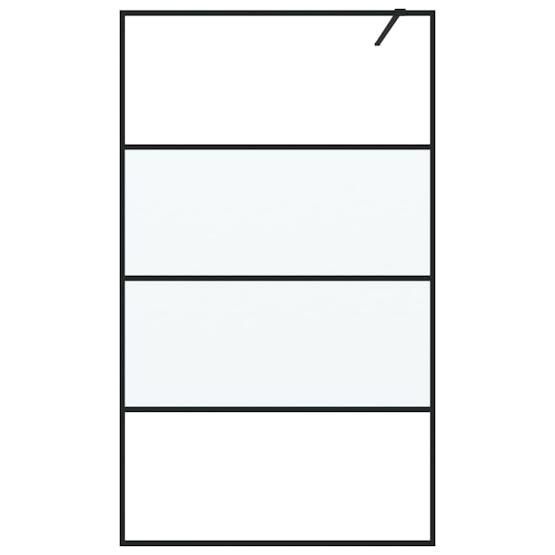 vidaXL 152128 Walk-in Shower Wall Black 115x195cm Half Frosted Esg Glass vidaXL 152128 Walk-in Shower Wall Black 115x195cm Half Frosted Esg Glass
