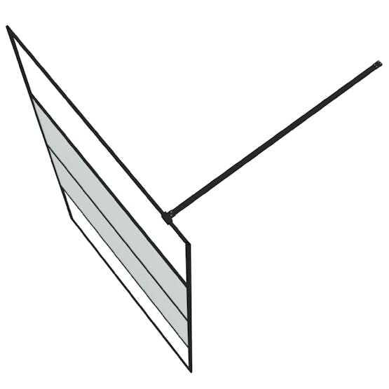 vidaXL 152128 Walk-in Shower Wall Black 115x195cm Half Frosted Esg Glass vidaXL 152128 Walk-in Shower Wall Black 115x195cm Half Frosted Esg Glass