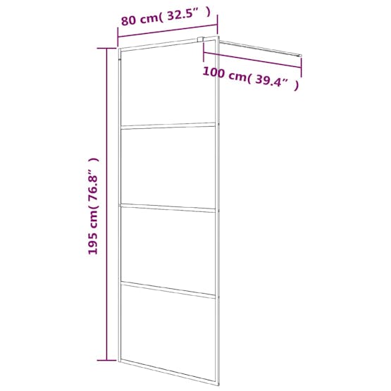 vidaXL 152135 Walk-in Shower Wall Silver 80x195cm Clear Esg Glass vidaXL 152135 Walk-in Shower Wall Silver 80x195cm Clear Esg Glass