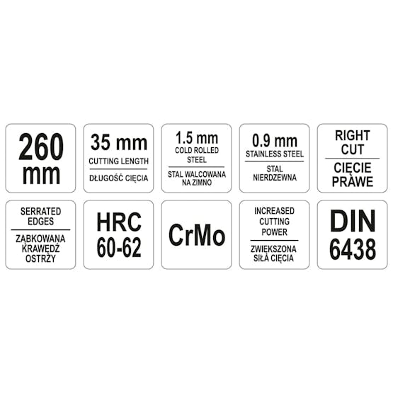 Yato 434424 Figure Tin Snips Right 260 Mm Green Yato 434424 Figure Tin Snips Right 260 Mm Green