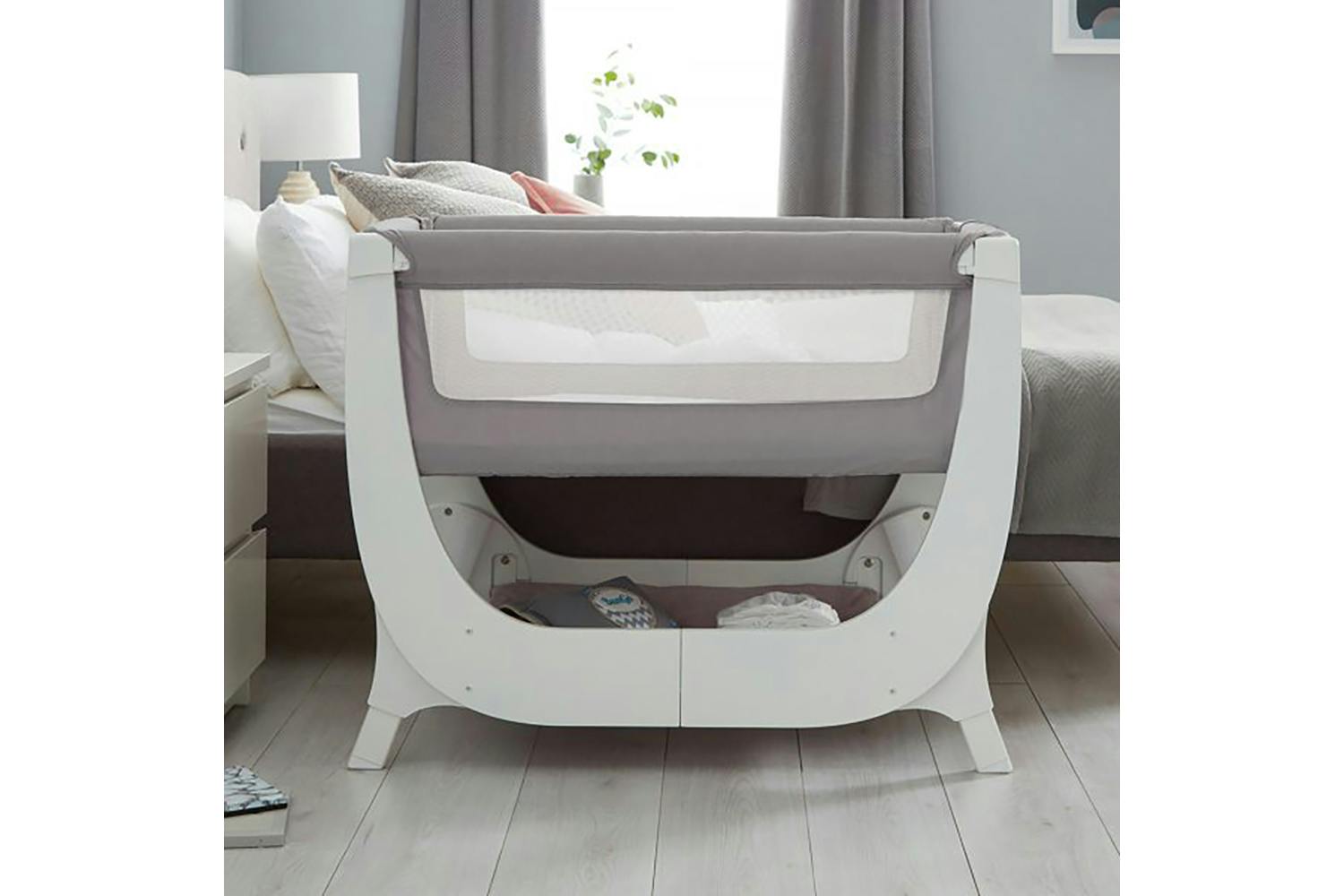 Shnuggle Air Bedside Crib | Stone Grey