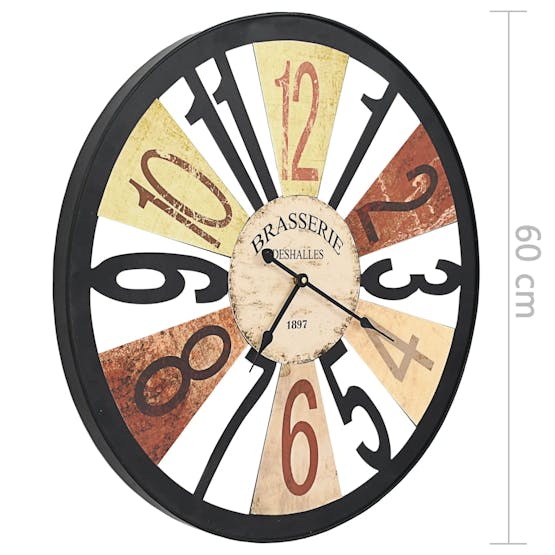 vidaXL 283863 Wall Clock Metal 60cm Multicolour vidaXL 283863 Wall Clock Metal 60cm Multicolour